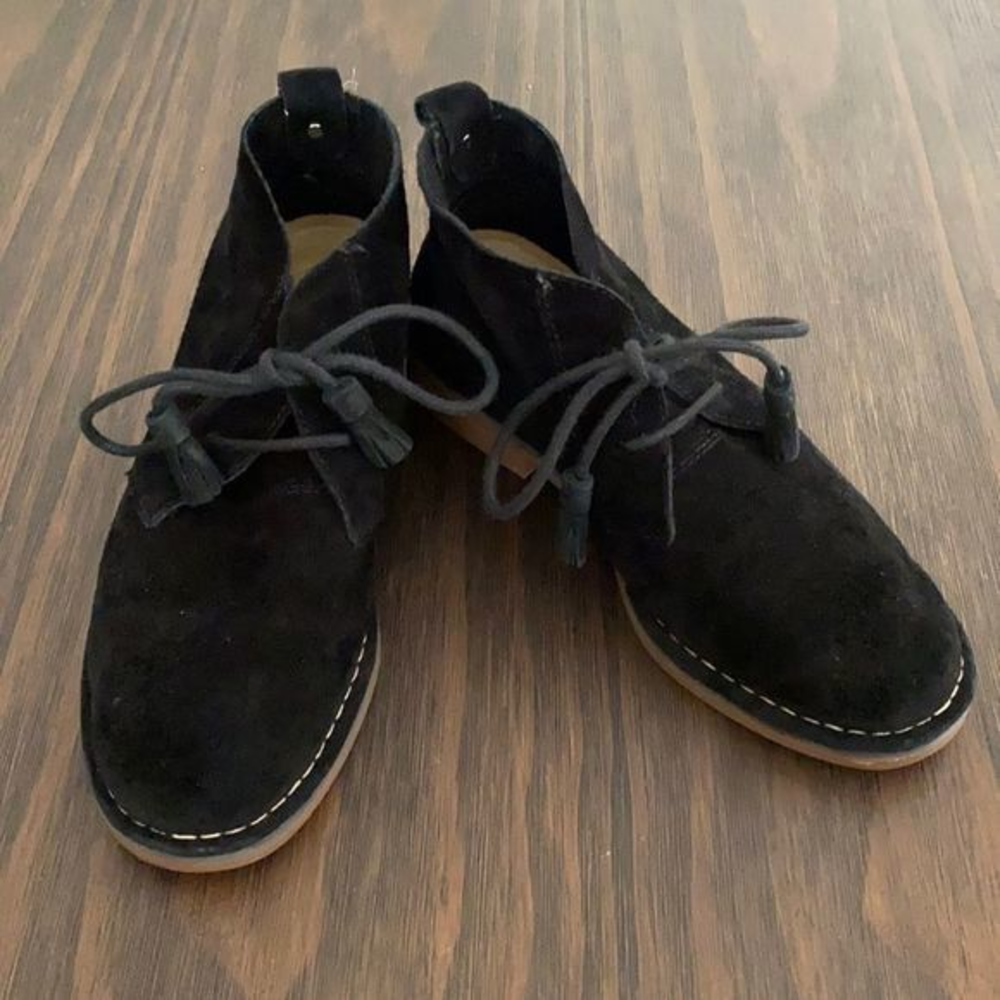 Hush Puppies Black Suede Booties